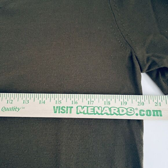 Banana Republic 100% Extra Fine Italian Merino Wool Sweater Men Medium Olive - Picture 9 of 11